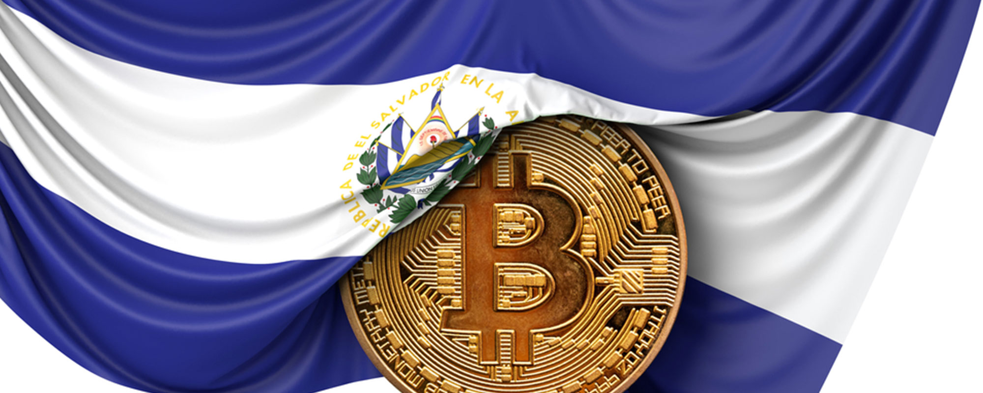 エルサルバドルの国旗とビットコイン
