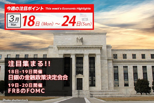 注目集まる！日銀の金融政策決定会合とFOMC｜ビットコイン予測 今週のポイント2024.3/18-24