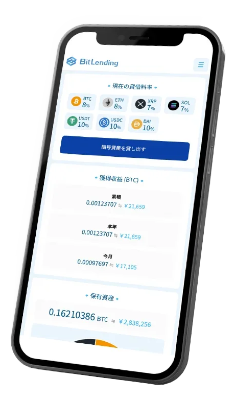 BitLendingのスマートフォンのUX