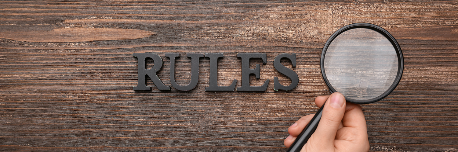 ruleの文字にルーペのイメージ