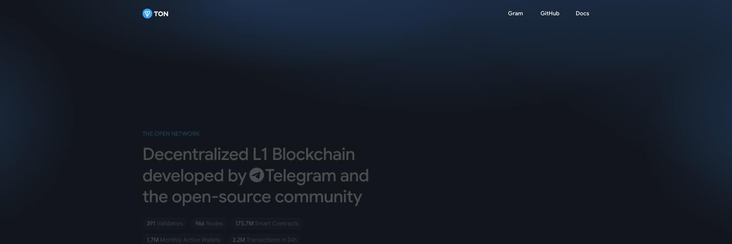 The Open Network公式ページのスクリーンショット