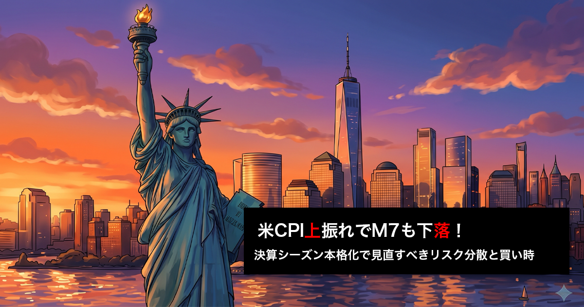 米CPI上振れでM7も下落！決算シーズン本格化で見直すべきリスク分散と買い時